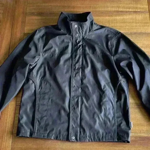 Calvin Klein Men Jacket Full Zip Wind Protection Water Resistant Shell Black M - Picture 1 of 12